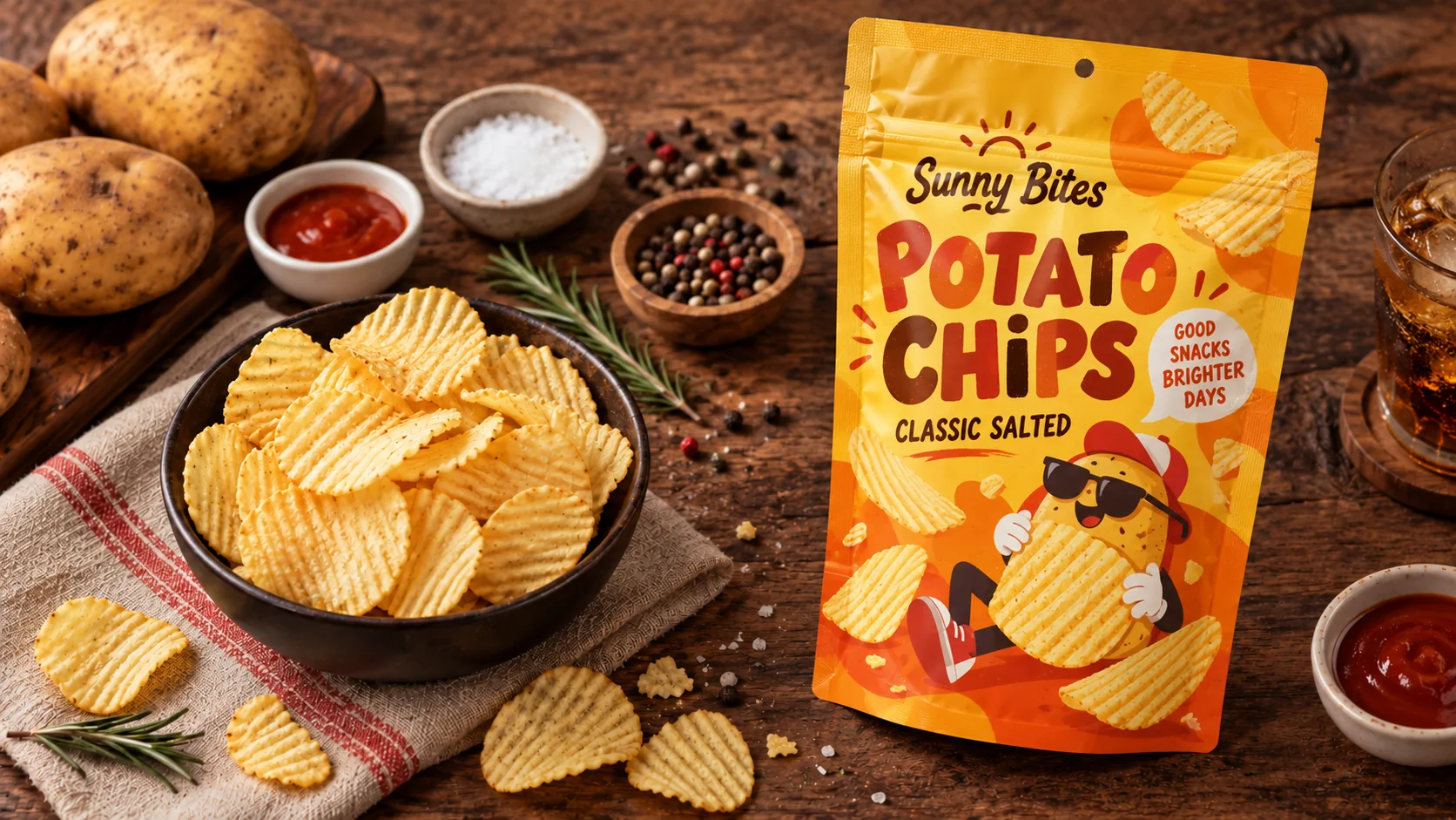 Illustration of Packaging Solutions for Potato Chips and Expanded Food Products